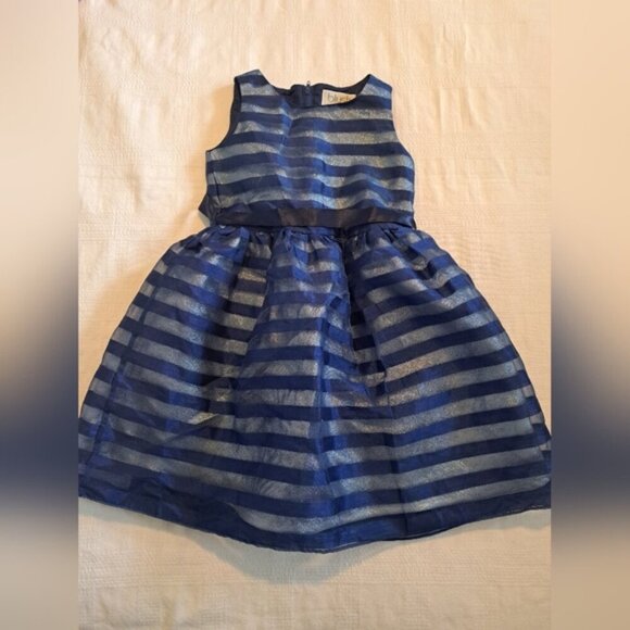 Blush by US Angels girls size 6X blue & silver sleeveless dress, EUC - Picture 1 of 6